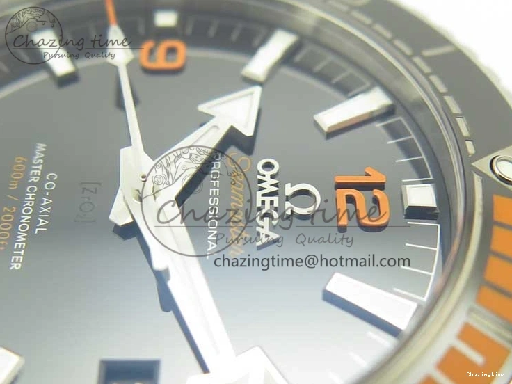 0420 Planet Ocean 43.5mm SS VSF 1:1 Best Edition Black Orange Bezel Black Dial on SS Bracelet A8900 Super Clone Breathable 8003